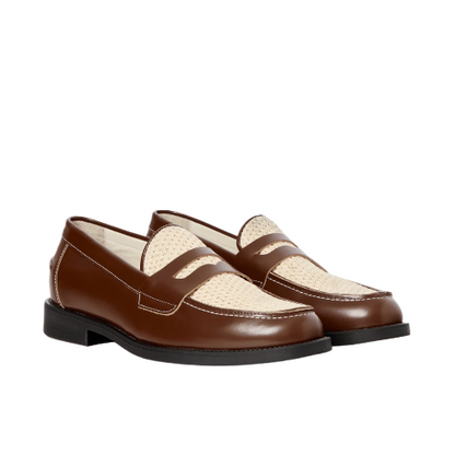 Penny Loafer "Wild Chestnut + White Rattan"