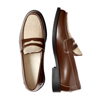 Penny Loafer "Wild Chestnut + White Rattan"