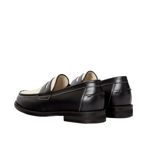 Penny Loafer "Wild Black + White Rattan"