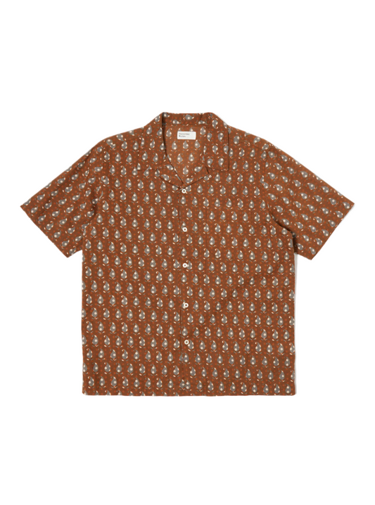 Chemise "Road" Brown Paisley Block Print