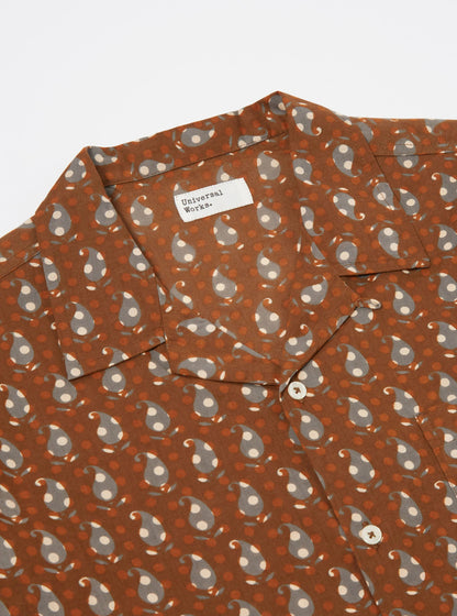 Chemise "Road" Brown Paisley Block Print