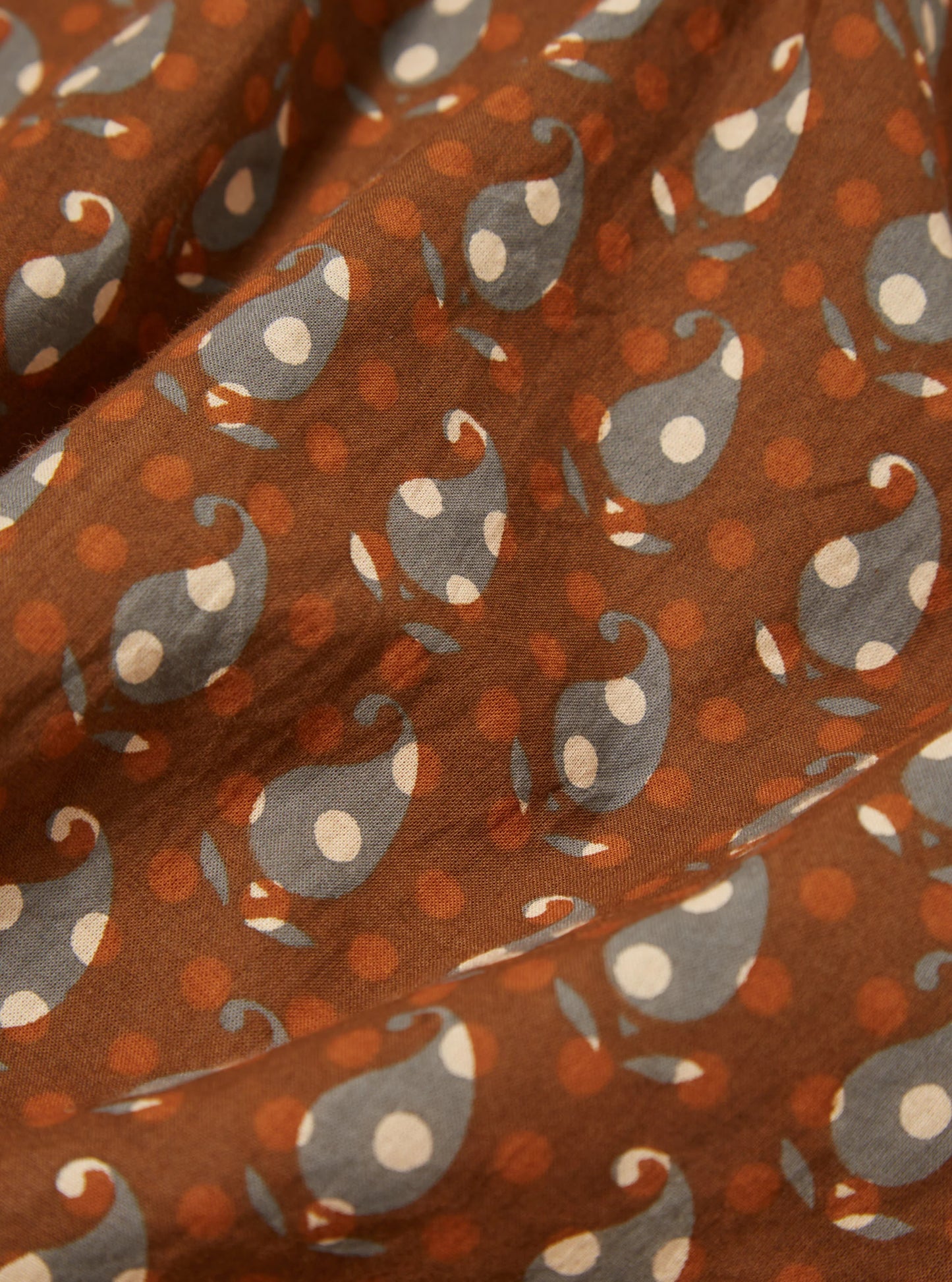 Chemise "Road" Brown Paisley Block Print