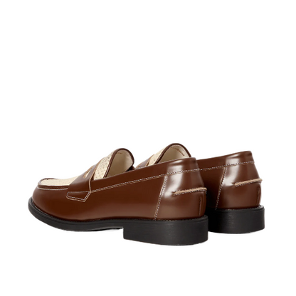 Penny Loafer "Wild Chestnut + White Rattan"