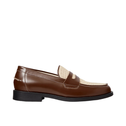 Penny Loafer "Wild Chestnut + White Rattan"