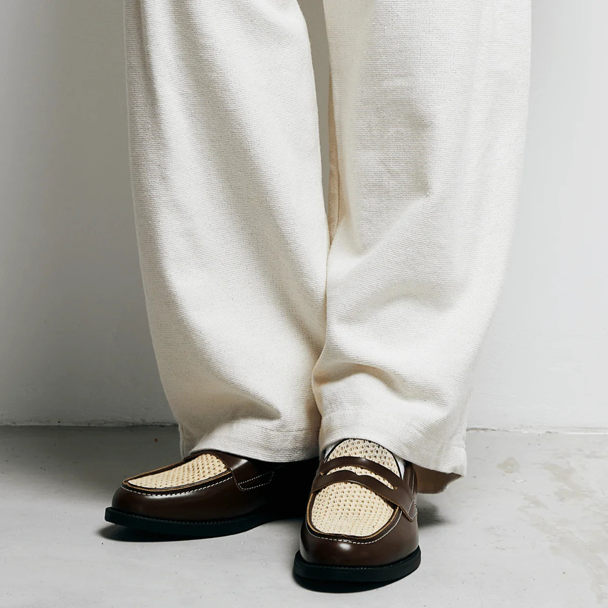 Penny Loafer "Wild Chestnut + White Rattan"