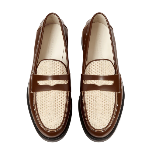 Penny Loafer "Wild Chestnut + White Rattan"