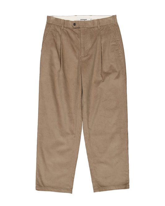 Wide Pleats Cord Pants