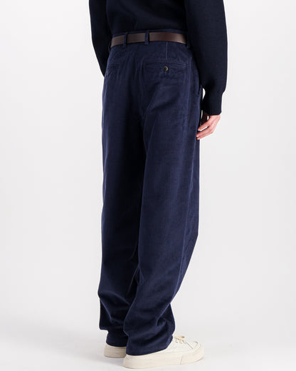 Wide Pleats Cord Pants